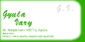 gyula vary business card